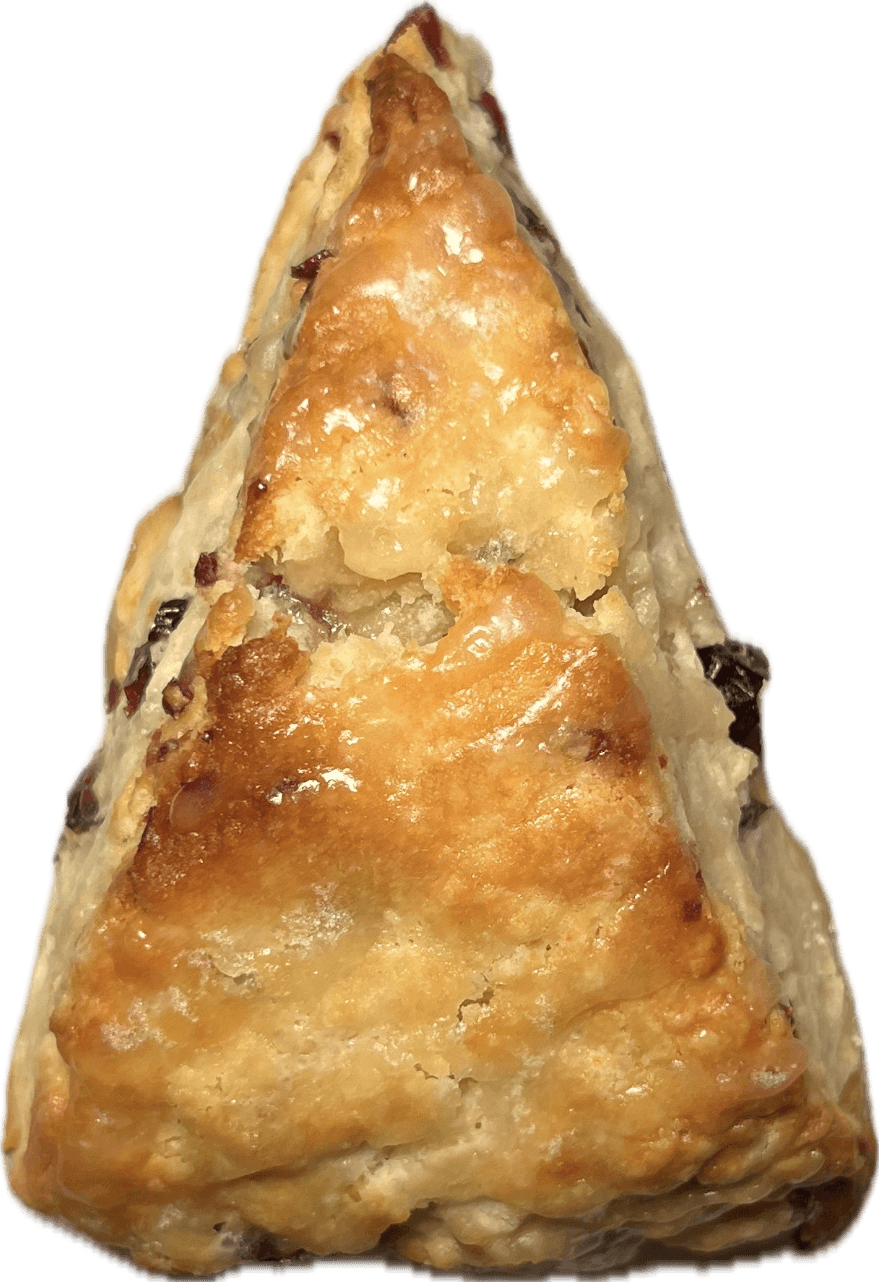 Fresh orange cranberry scones from Rollin Sconez bakery in Tracy, CA